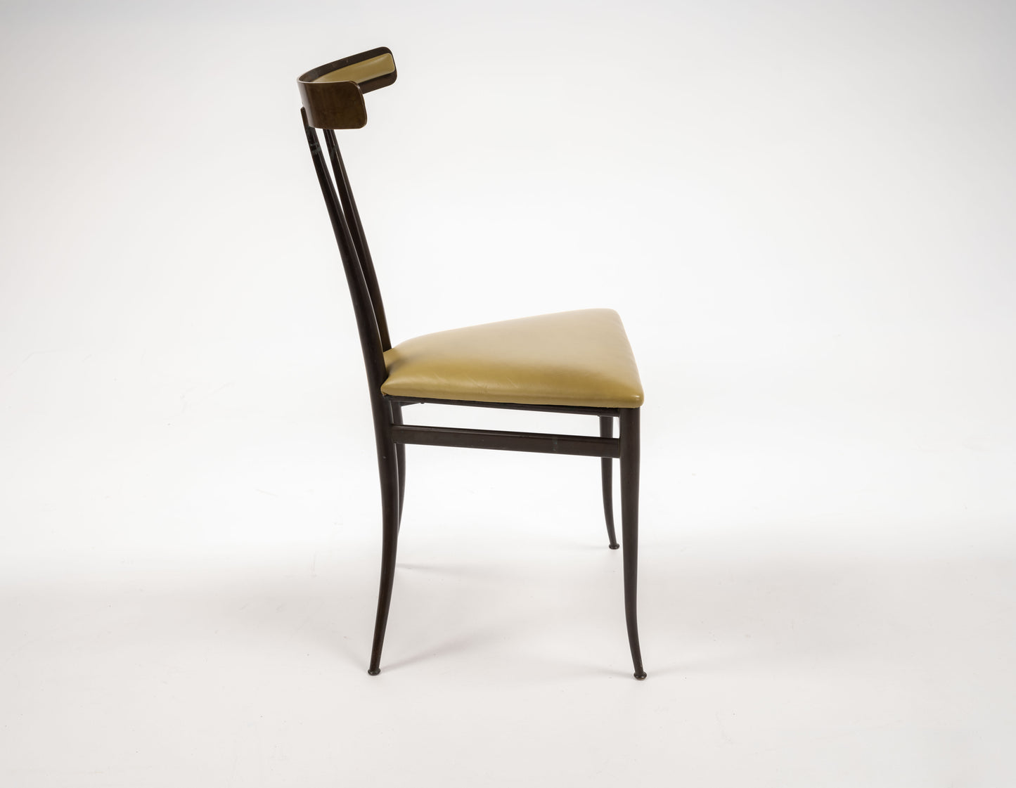 Italian Brass and Leather Chair