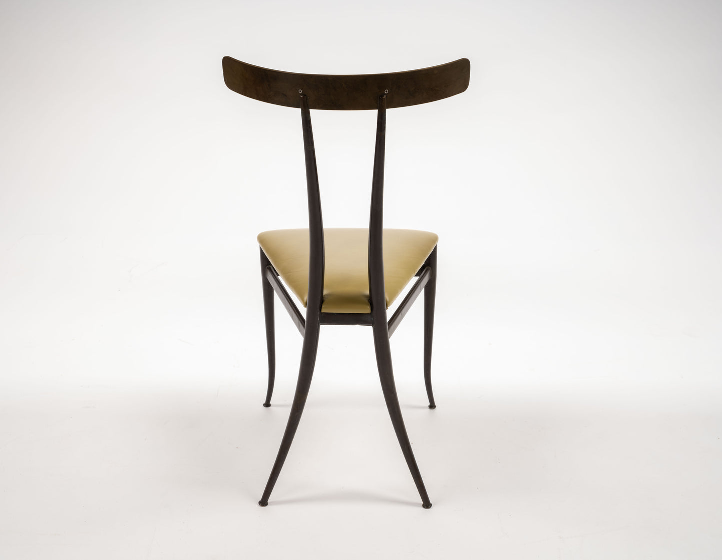 Italian Brass and Leather Chair