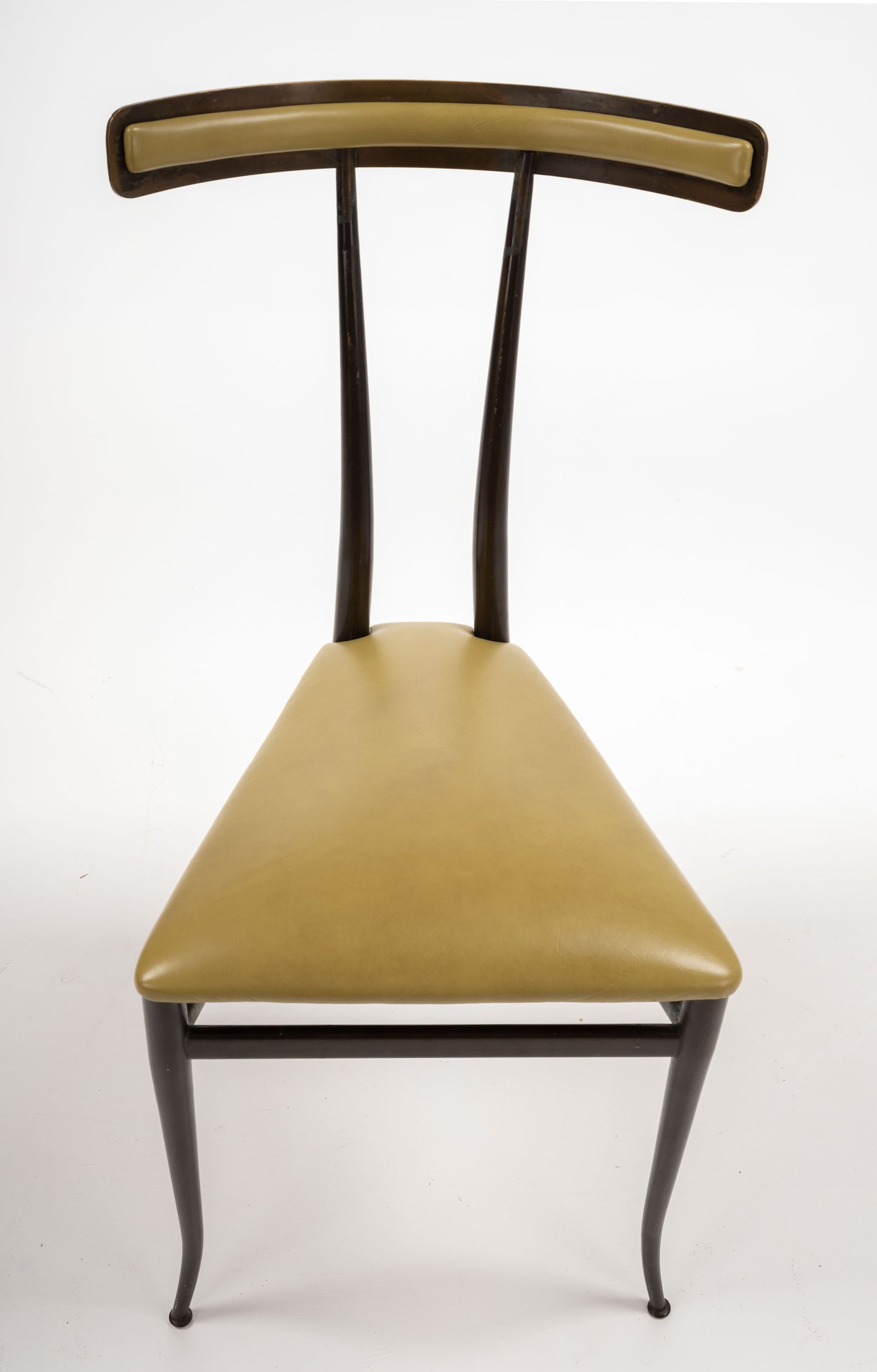 Italian Brass and Leather Chair