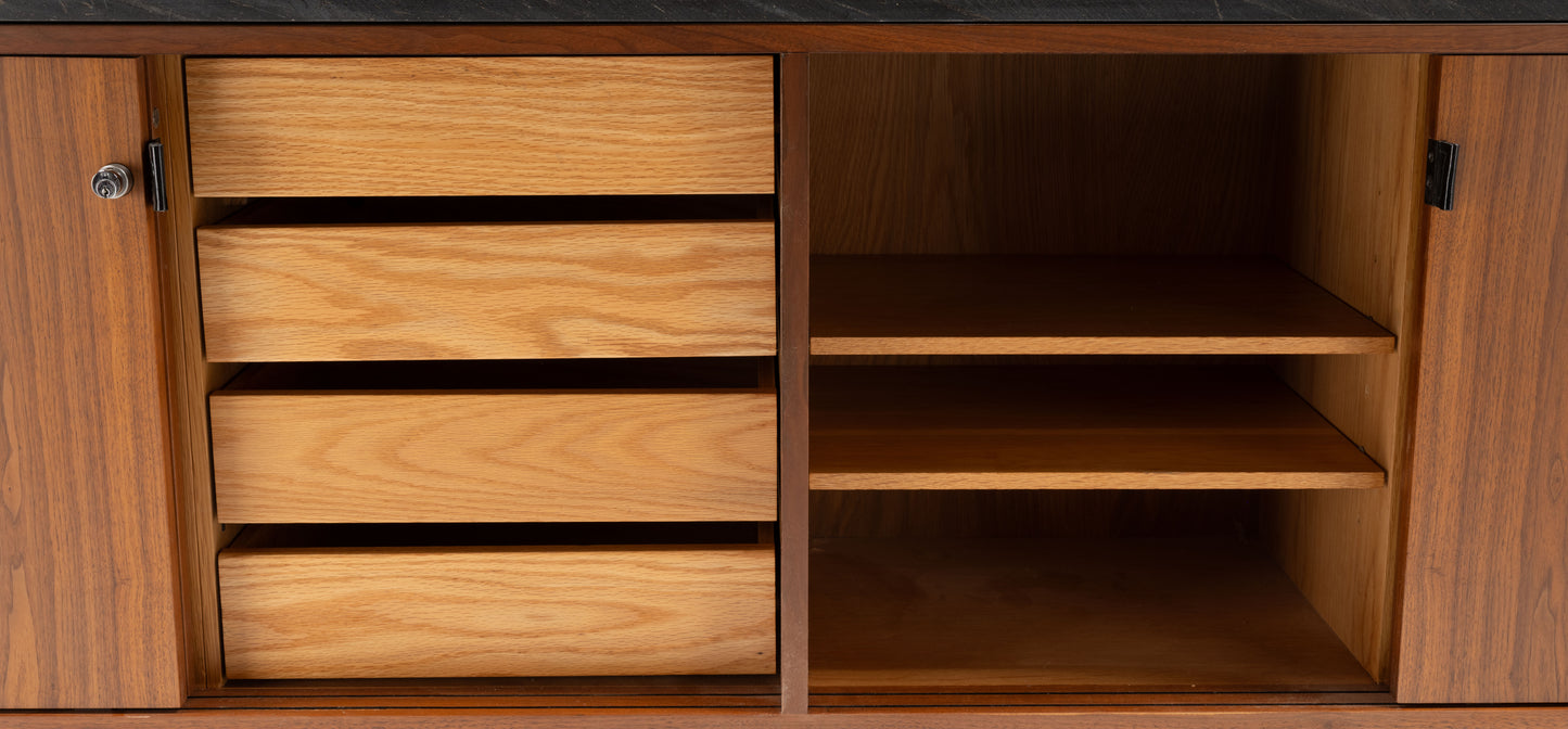 Florence Knoll Credenza with Black Marble Top