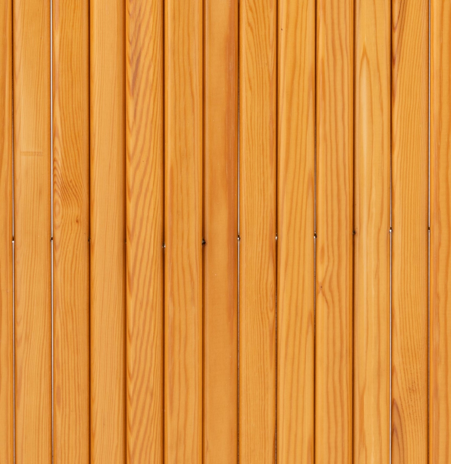 Close-up of vertical pine slats with natural wood grain finish on Alvar Aalto 'Screen 100' room divider from Finland