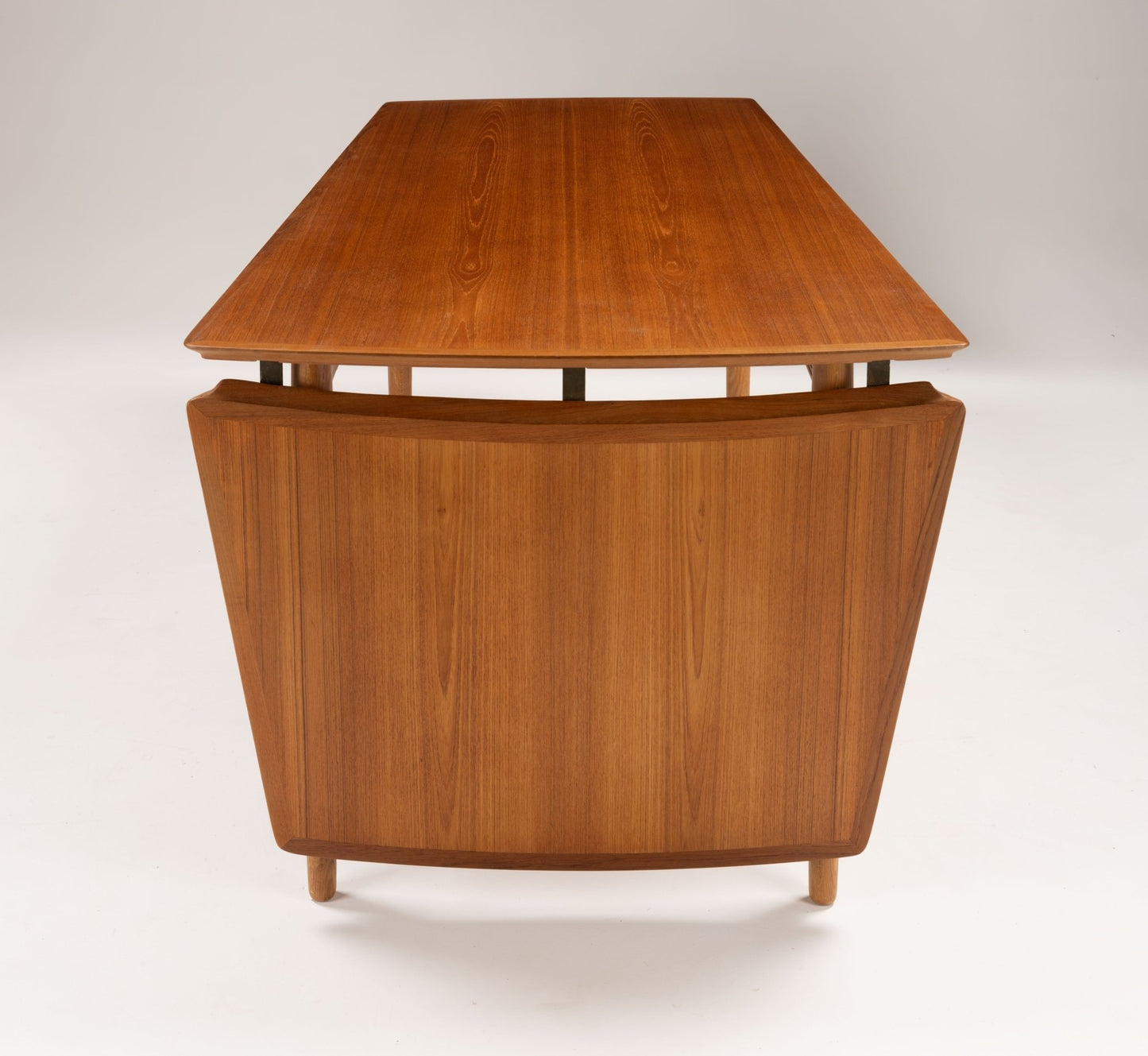 Mid-century modern Arne Vodder teak drop-leaf desk with extended top and clean Danish design from the 1960s