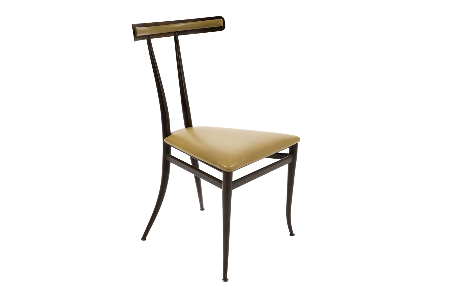 Italian Brass and Leather Chair