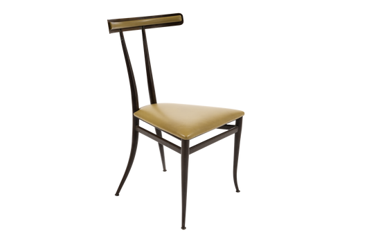 Italian Brass and Leather Chair