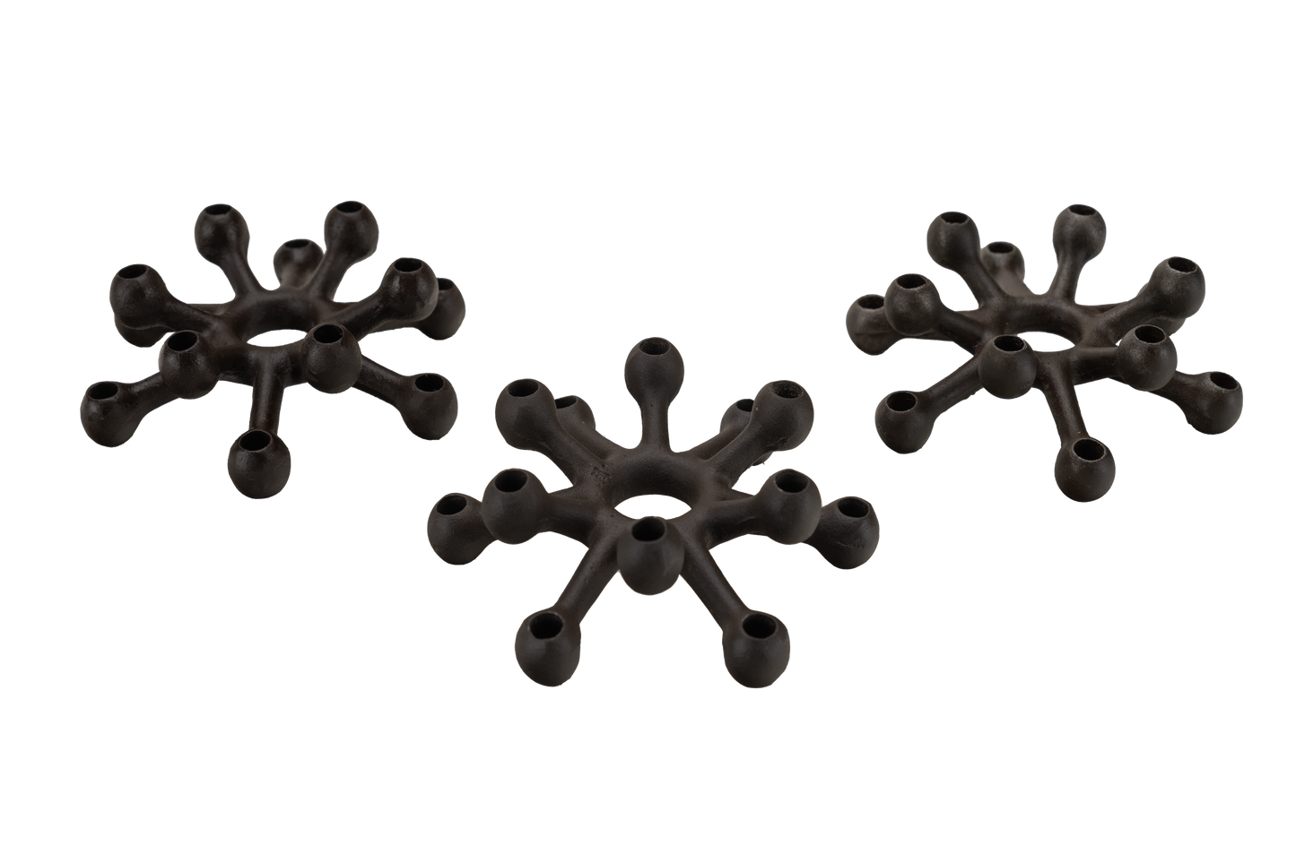 Dansk Cast Iron Spider Candeholder Set