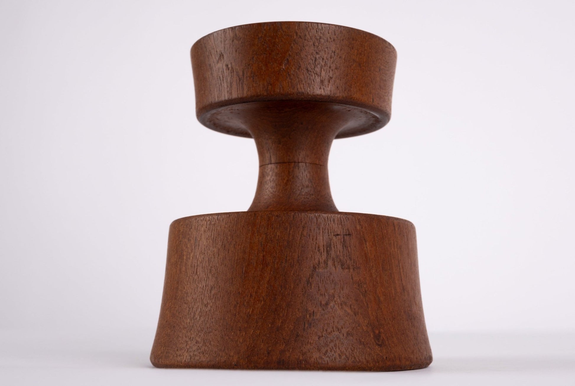 Jens Quistgaard teak peppermill from the 1950s with sculptural mid-century modern design by Dansk Denmark