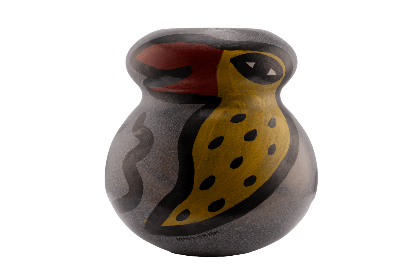 Kosta Boda Birdy Vase designed by Ulrica Hydman-Vallien with stylized bird and worm motifs in glassware