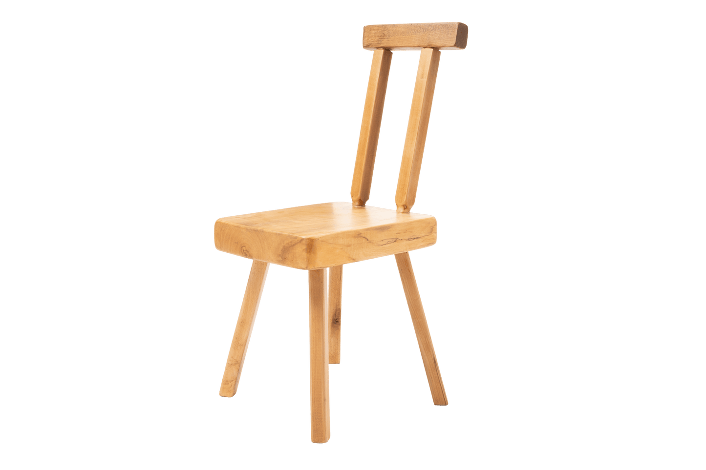 Mobichalet Brutalist oversized pine chair with minimalist design and angled backrest on white background