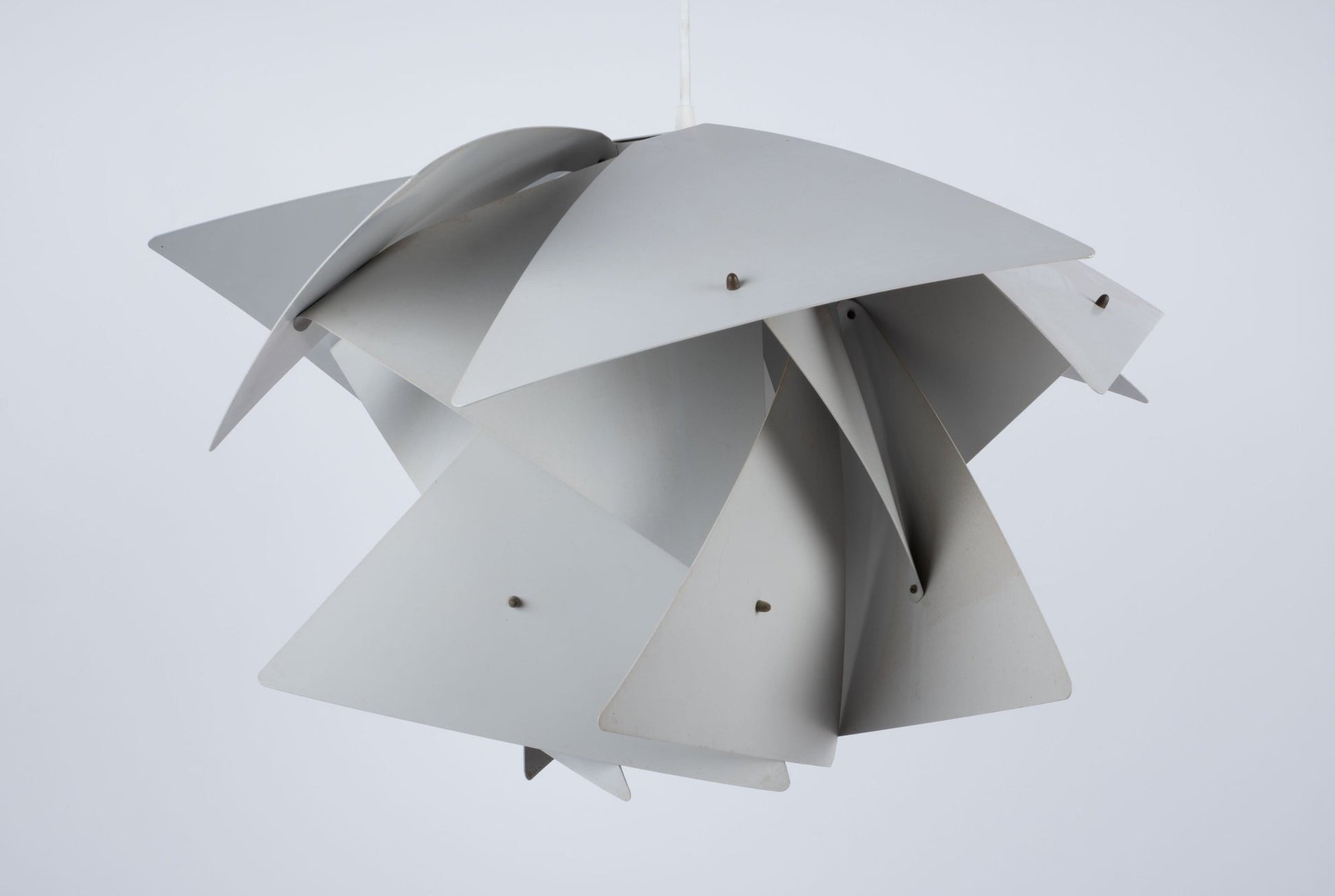 Rare Preben Dal "Trigon" pendant lamp from the Symfoni series, sculptural design and original condition with logo.