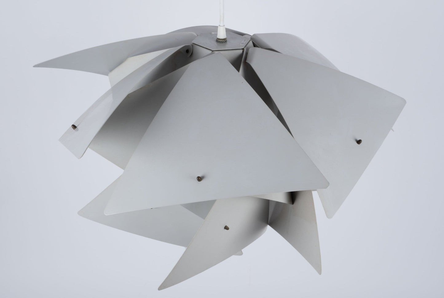Rare Preben Dal "Trigon" Symfoni series pendant lamp with sculptural geometric metal shade by Hans Folsgaard