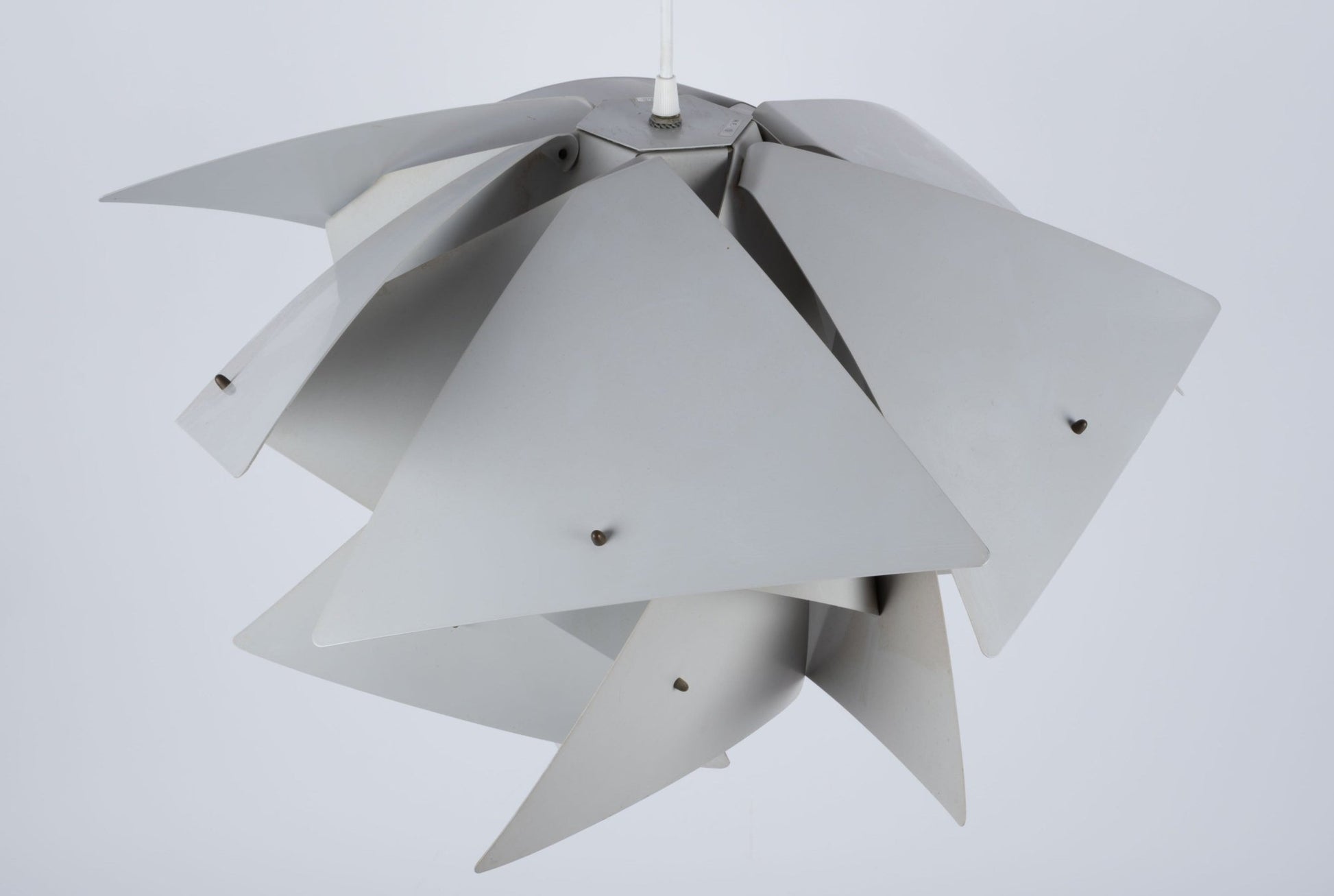 Rare Preben Dal "Trigon" Symfoni series pendant lamp with sculptural geometric metal shade by Hans Folsgaard