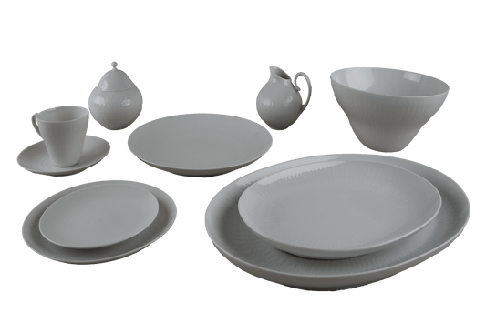 66-piece Rosenthal Romance porcelain china set by Bjorn Wiinblad with embossed oval and dot pattern from Germany
