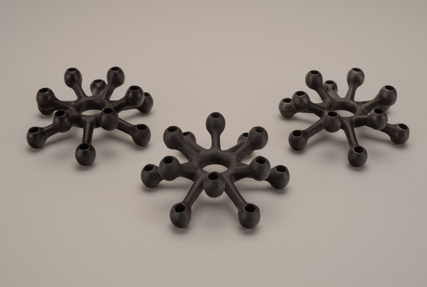 Dansk Cast Iron Spider Candeholder Set