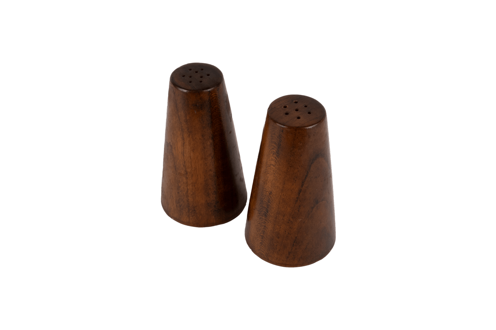 Tapered solid walnut salt and pepper shaker set in the style of Paul Evans and Phil Powell