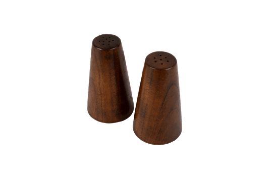 Tapered solid walnut salt and pepper shaker set in the style of Paul Evans and Phil Powell