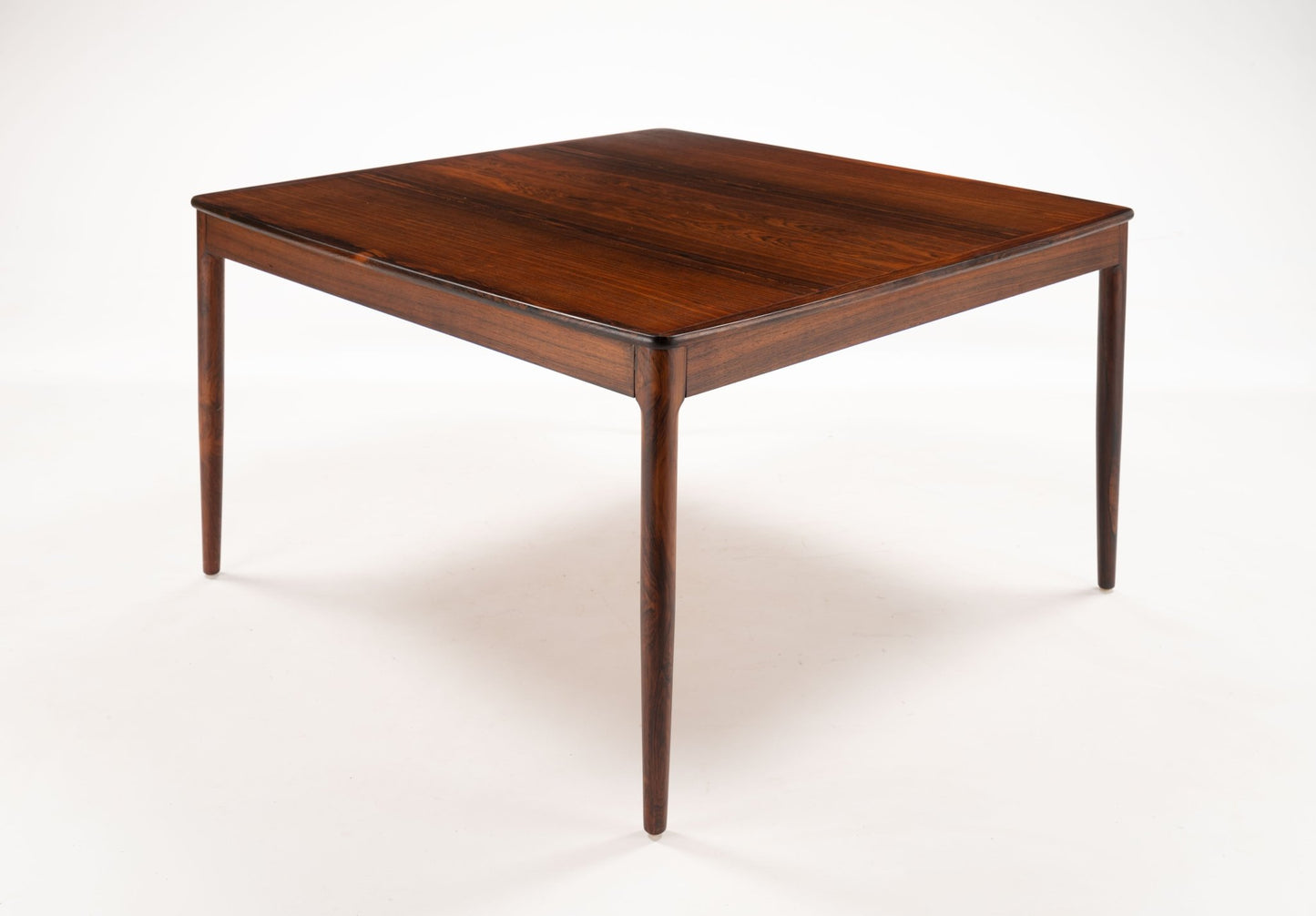 Yngvar Sandstrom rosewood coffee table for Seffle Mobelfabrik with bookmatched top and minimal industrial design