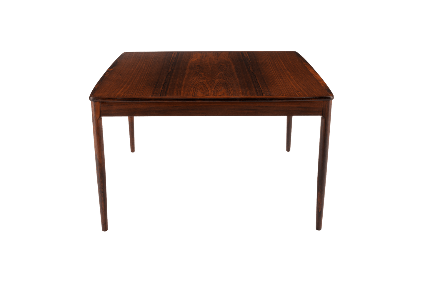 Yngvar Sandstrom rosewood coffee table with bookmatched top and minimalist design for Seffle Mobelfabrik.