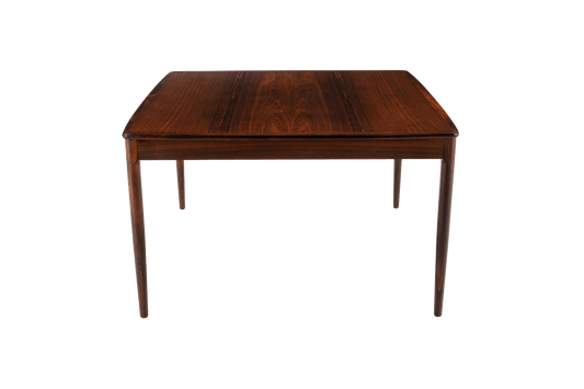 Yngvar Sandstrom rosewood coffee table with bookmatched top and minimalist design for Seffle Mobelfabrik.