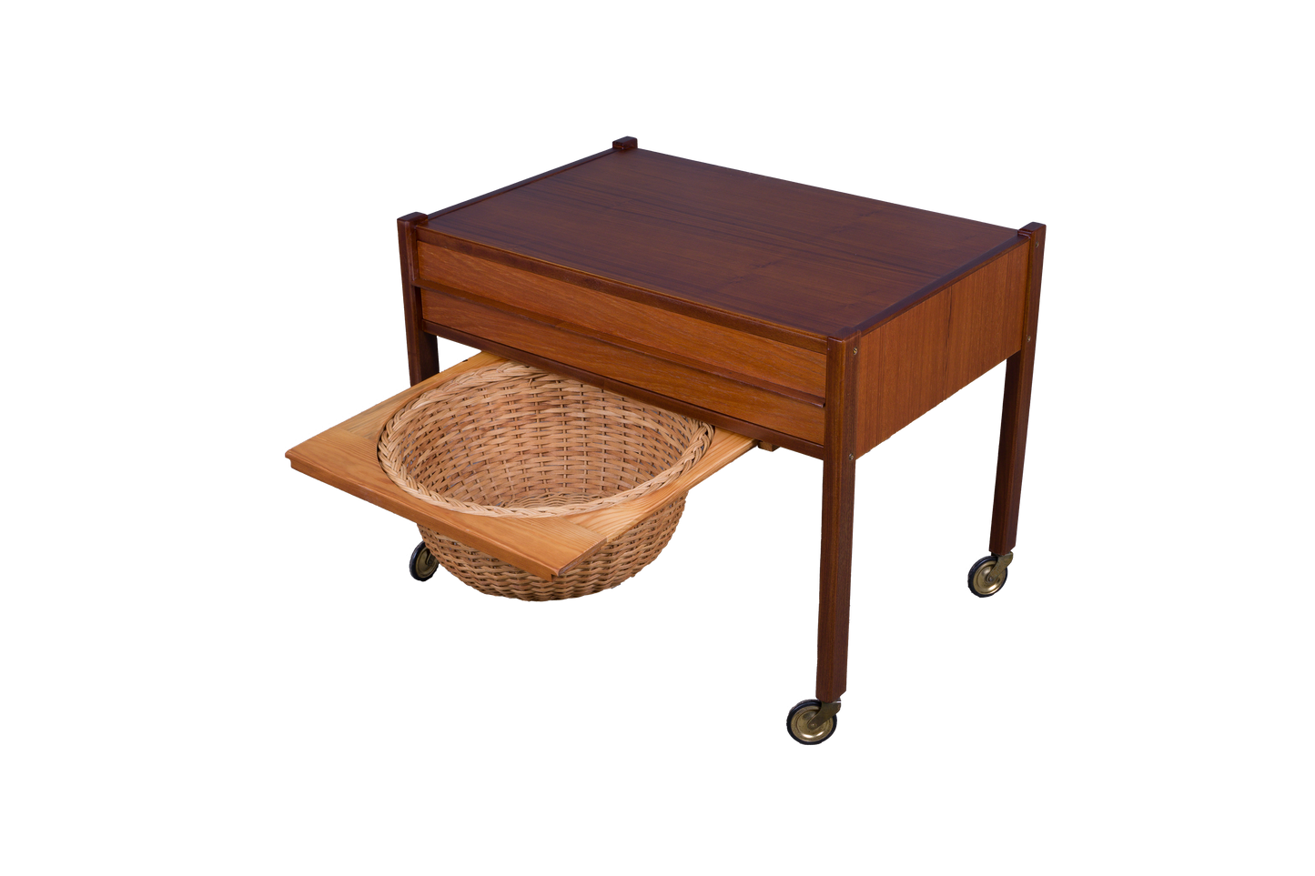 Danish Teak Sewing Side Table