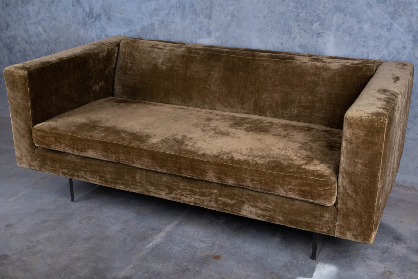 Harvey Probber Lucite Legs Settee Pair