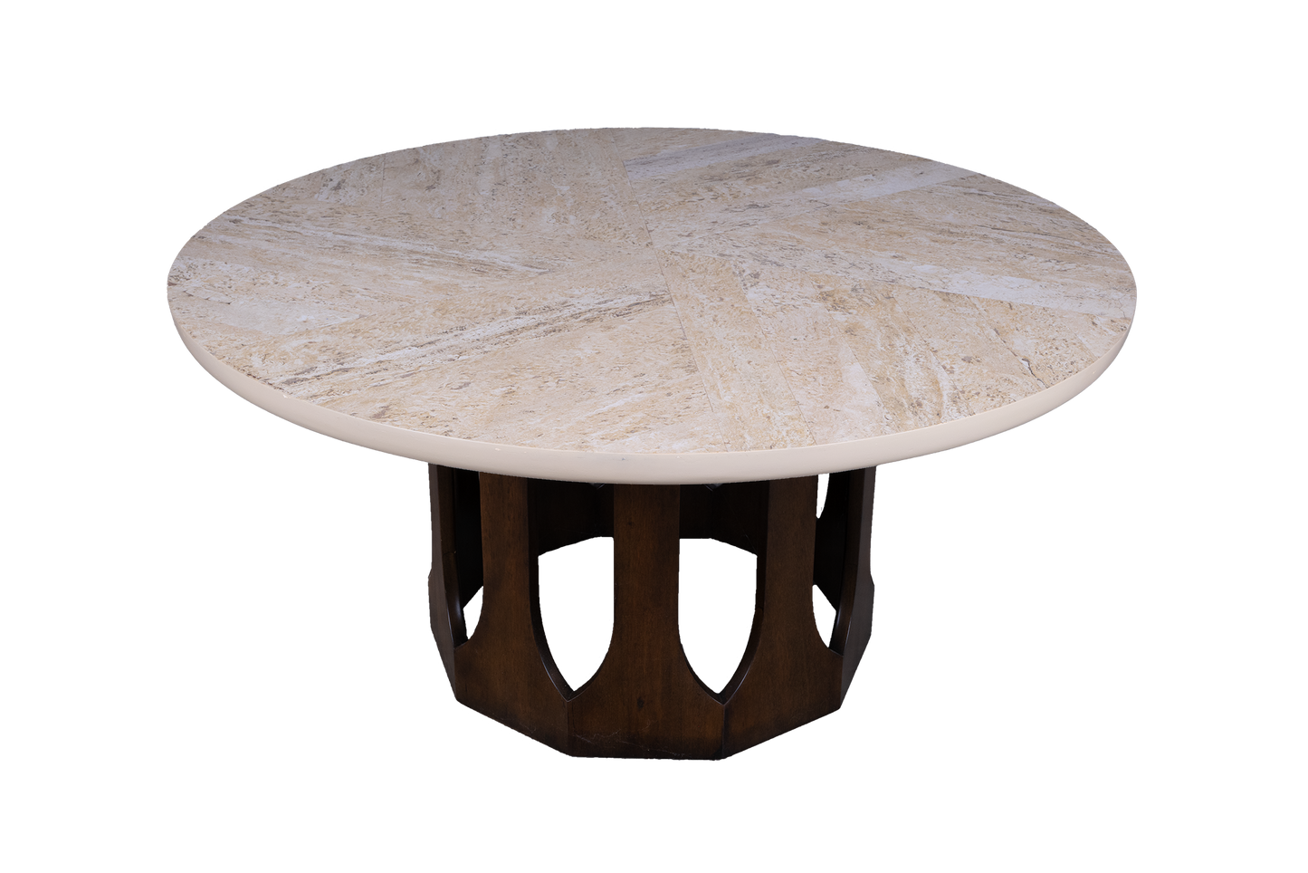 Harvey Probber Travertine Cocktail & Arcade Base