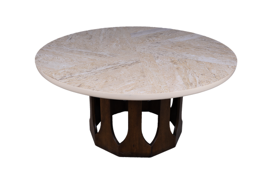 Harvey Probber Travertine Cocktail & Arcade Base