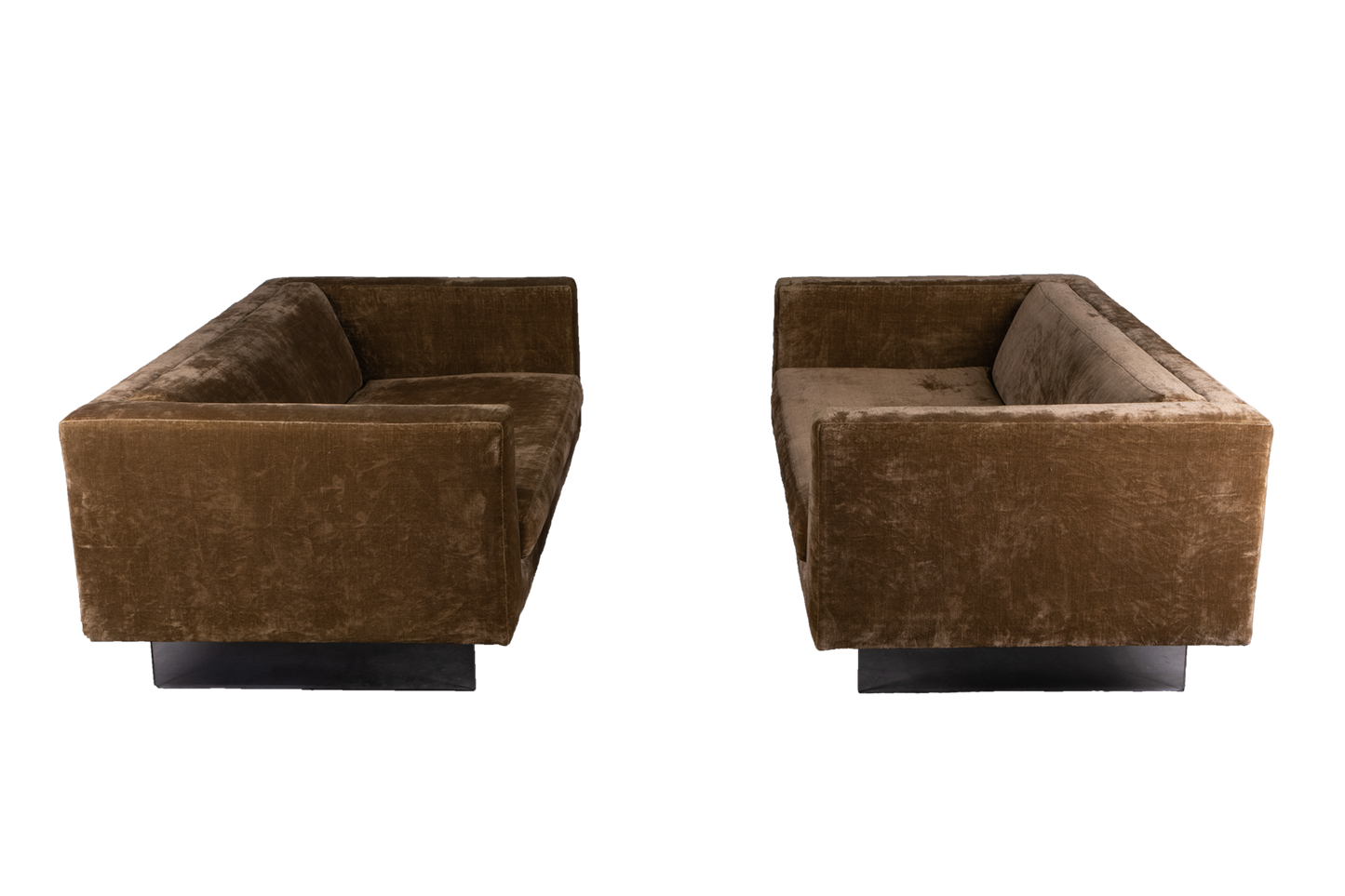 Harvey Probber Lucite Legs Settee Pair