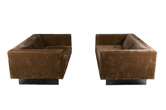 Harvey Probber Lucite Legs Settee Pair