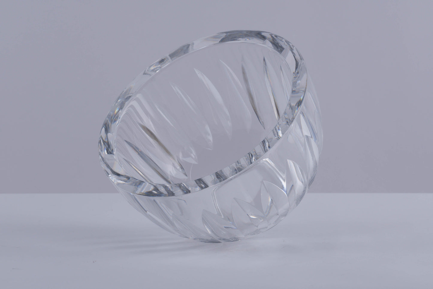 Orrefors Wedge Cut Crystal Bowl