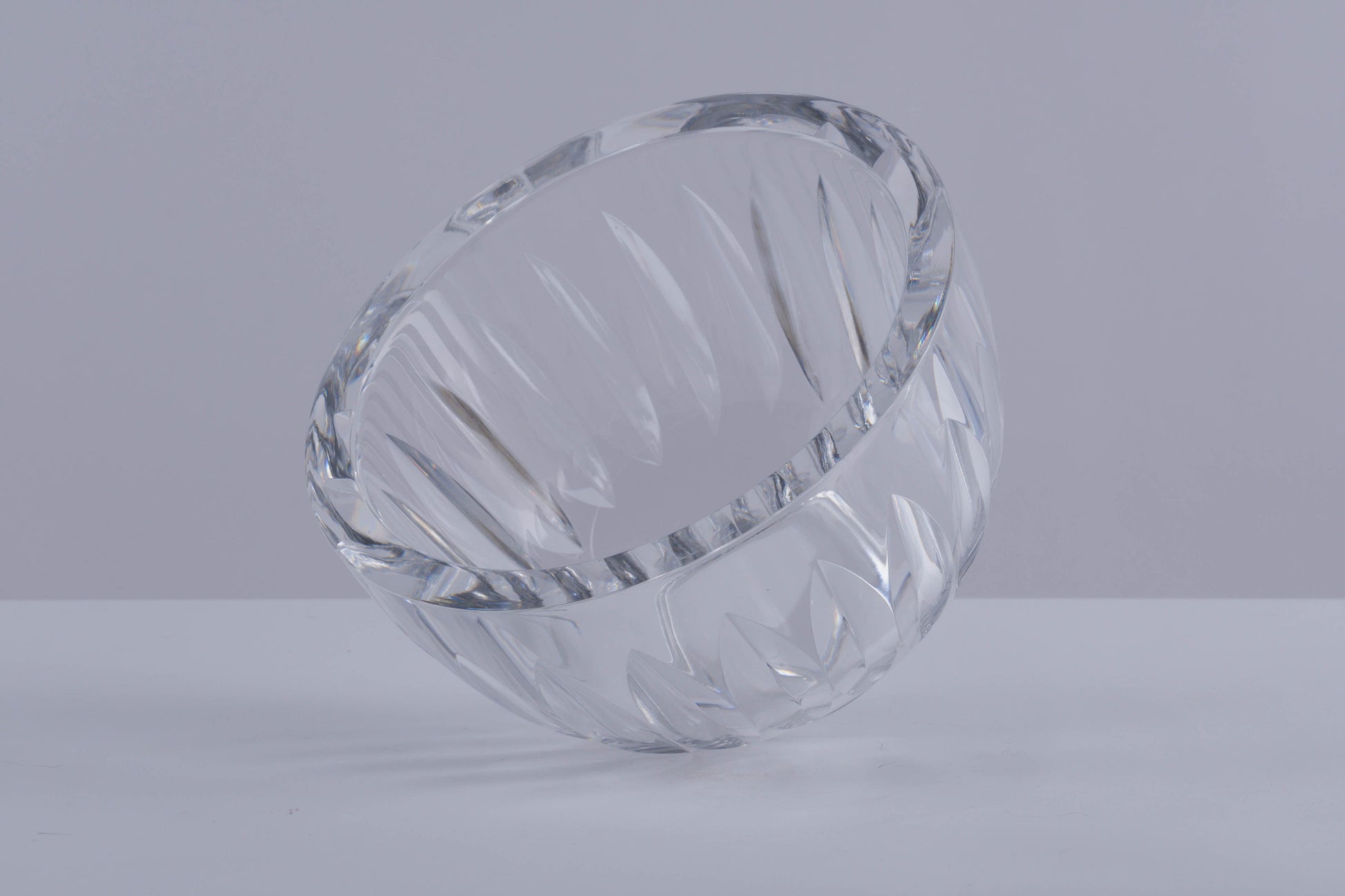 Orrefors Wedge Cut Crystal Bowl