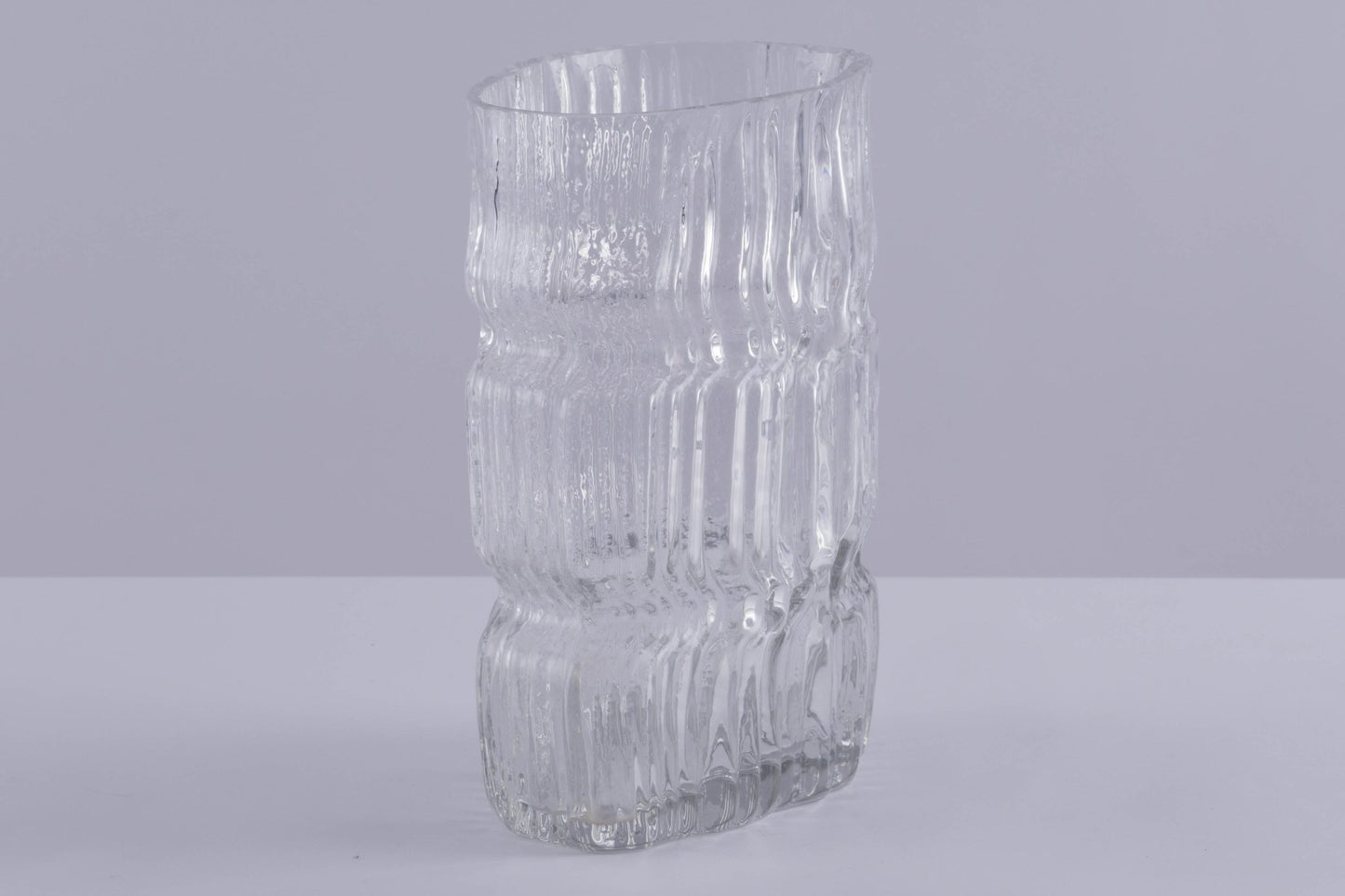 Rosenthal Studio Line glass vase with textured glacier-like exterior, designed by Tapio Wirkkala circa 1960s.
