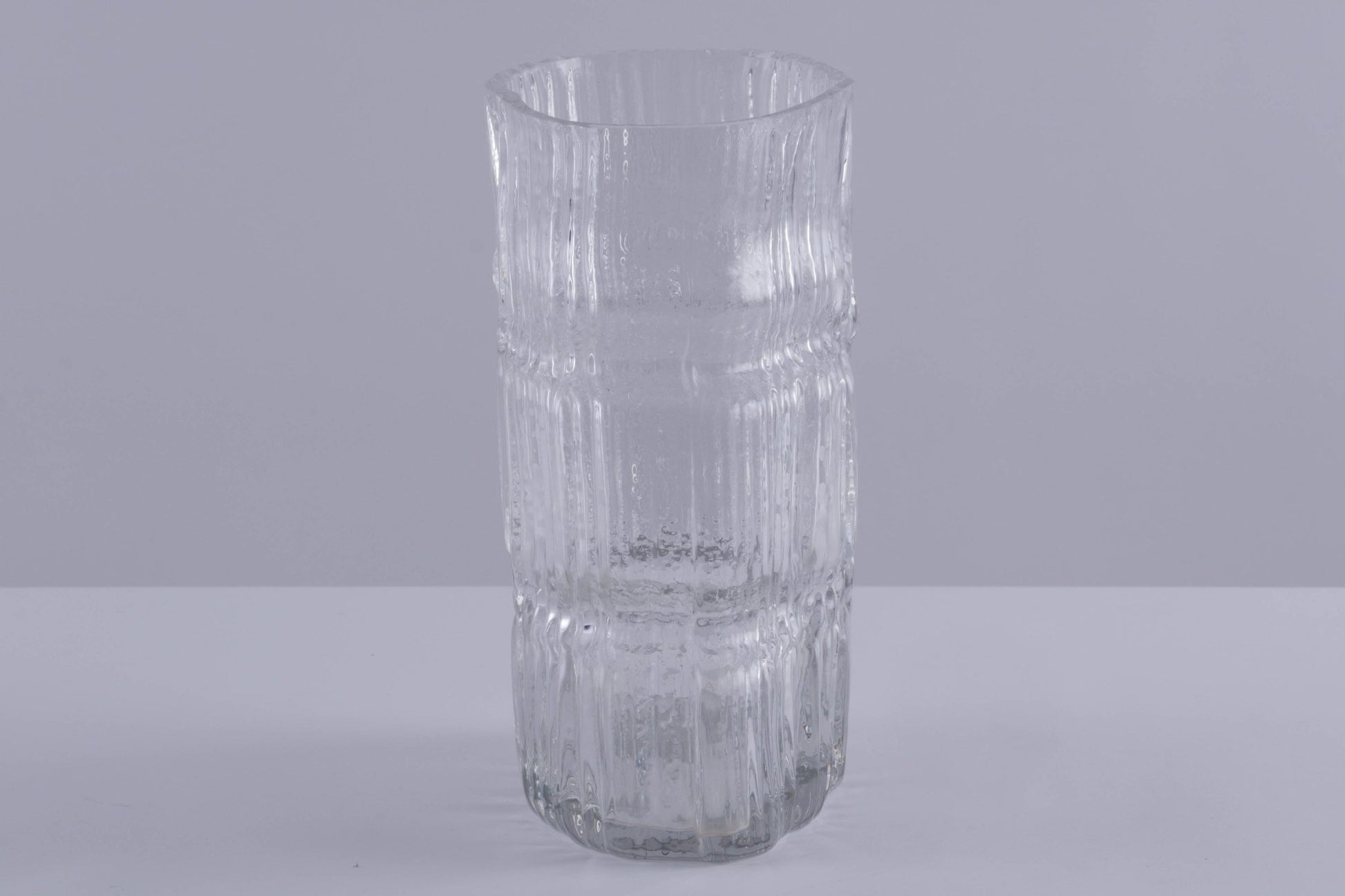Rosenthal Studio Line glass vase designed by Tapio Wirkkala with textured glacier-like exterior from the 1960s