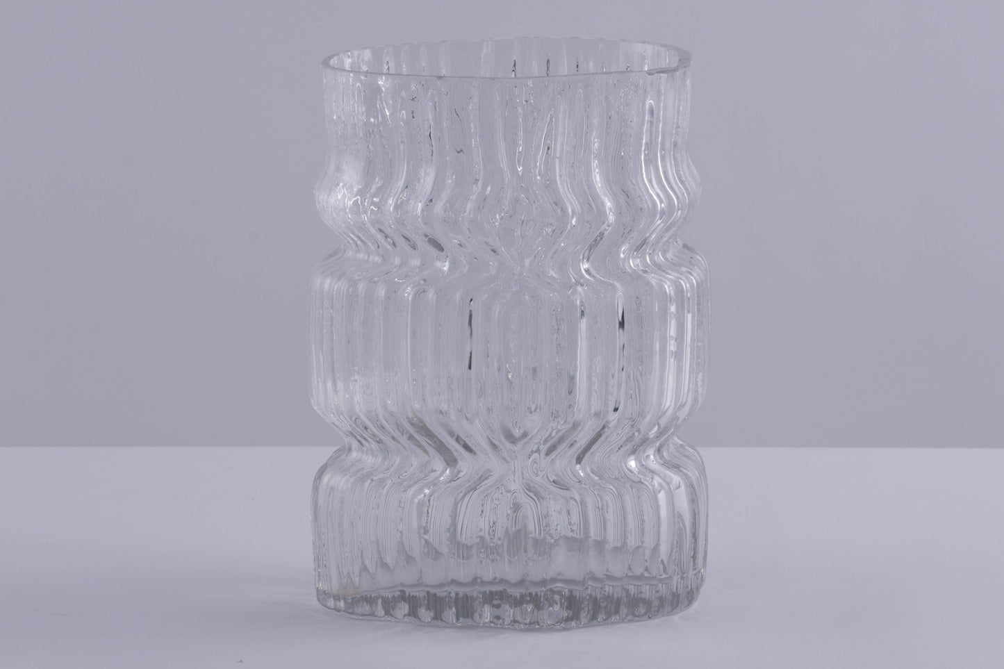 Rosenthal Studio Line vase designed by Tapio Wirkkala with textured glacier-like clear glass exterior from the 1960s