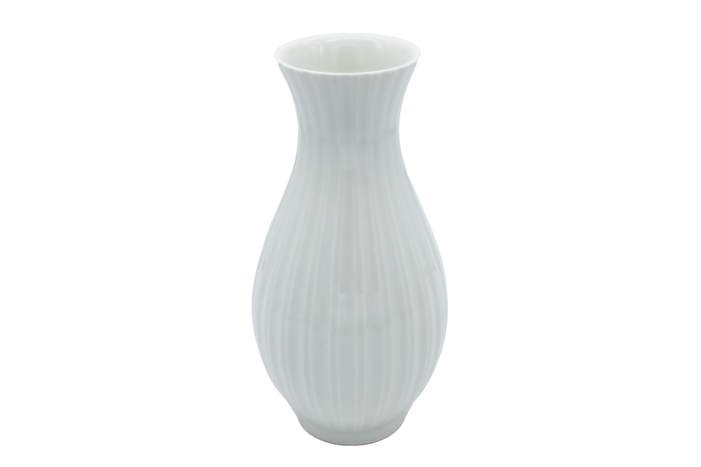 Royal Copenhagen white fluted porcelain vase in Blanc de Chine style designed by Thorkild Olsen, Danish craftsmanship.