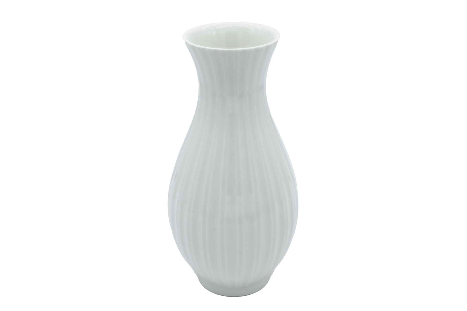 Royal Copenhagen white fluted porcelain vase in Blanc de Chine style designed by Thorkild Olsen, Danish craftsmanship.