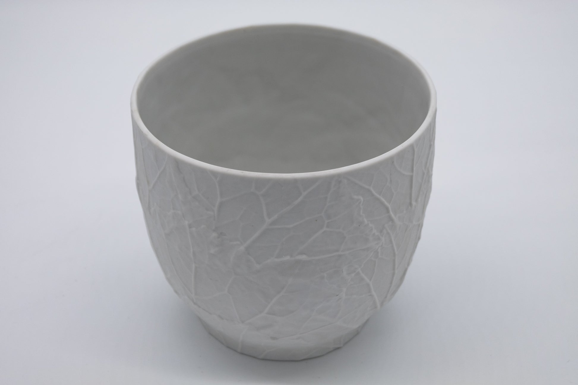 Heinrich & Co. Raised Leaf Bisque Vase