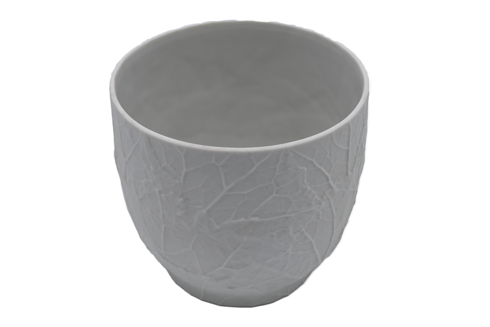 Heinrich & Co. Raised Leaf Bisque Vase